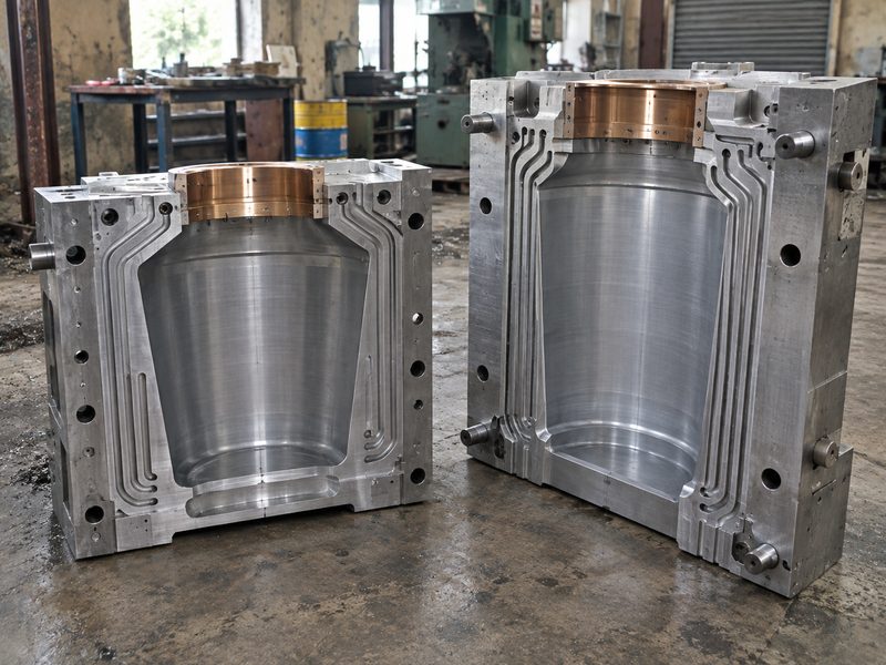 Grease Bucket Moulds. Wide-mouth buckets and pails for grease and heavy lubricants, where the lid seat and the handle mounting carry the load.